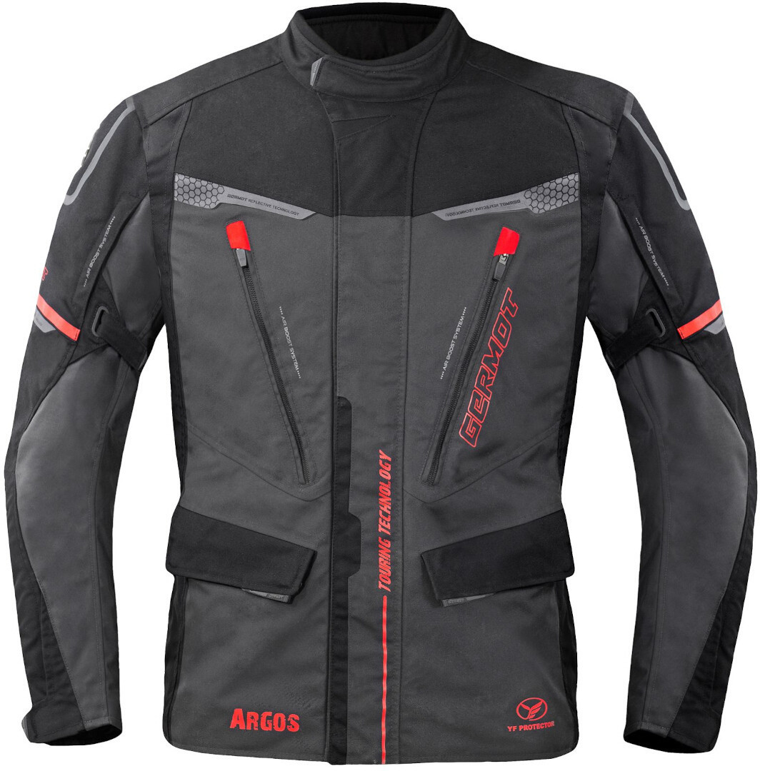 Germot Argos waterproof Motorcycle Textile Jacket black/grey/red 3XL Figure 1