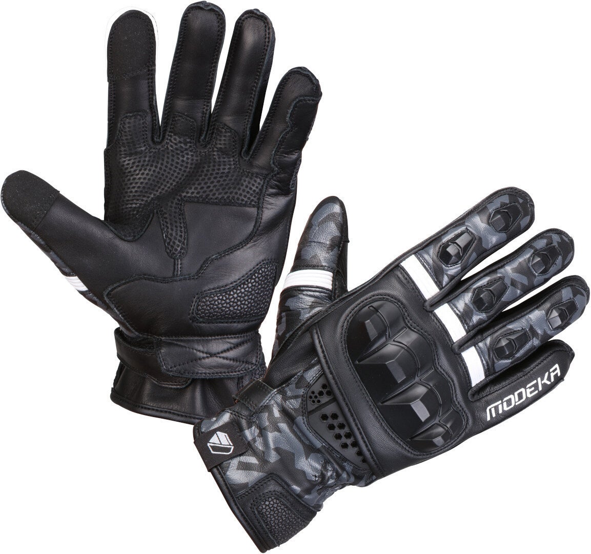 Modeka Valyant Motorfiets handschoenen zwart/wit 12 Figuur 1