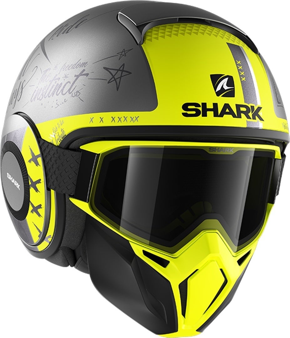 Shark Street-Drak Tribute RM Jet Helmet black matt/yellow M (57/58) Figure 3