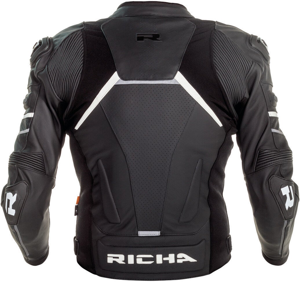 Richa Mugello 2 perforated Motorcycle Leather Jacket black/white 52 Figure 2