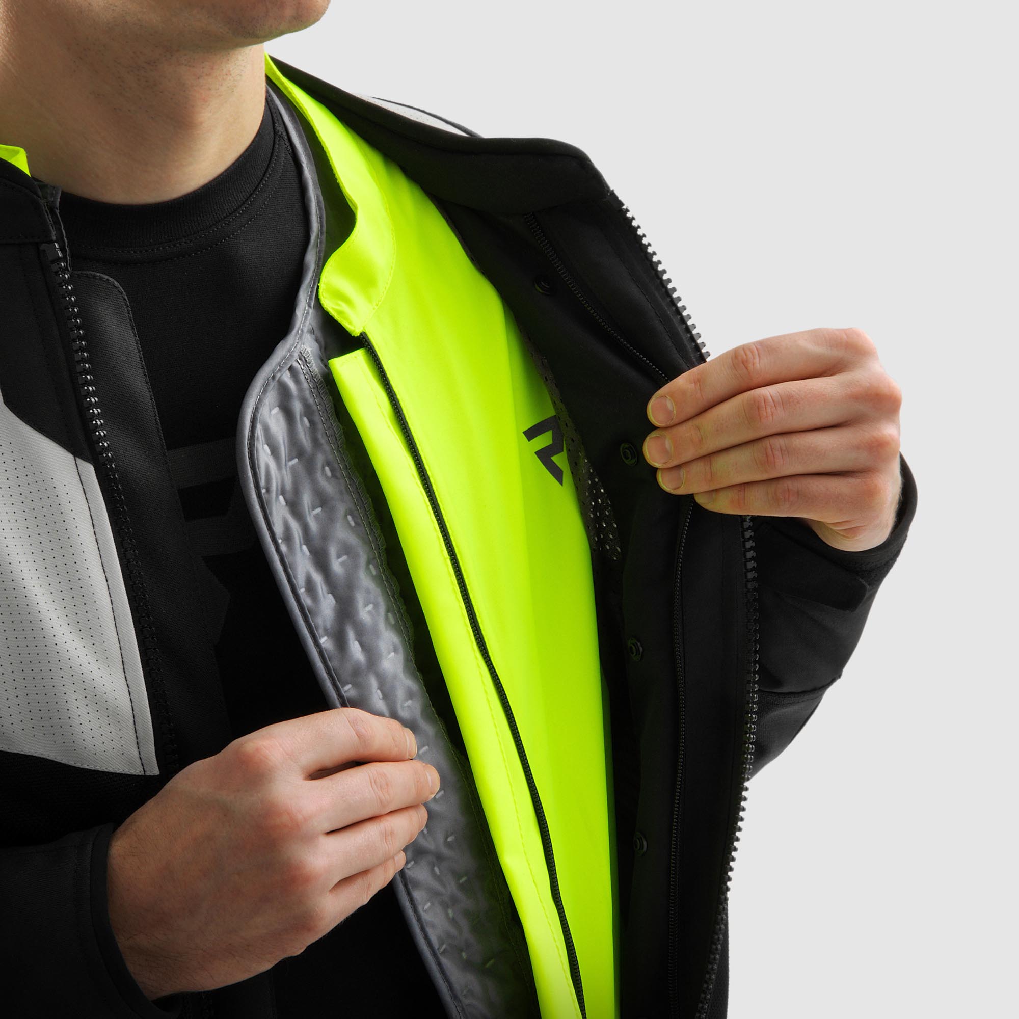 Side view of Rebelhorn Hiflow 5 waterproof Motorcycle Textile Jacket