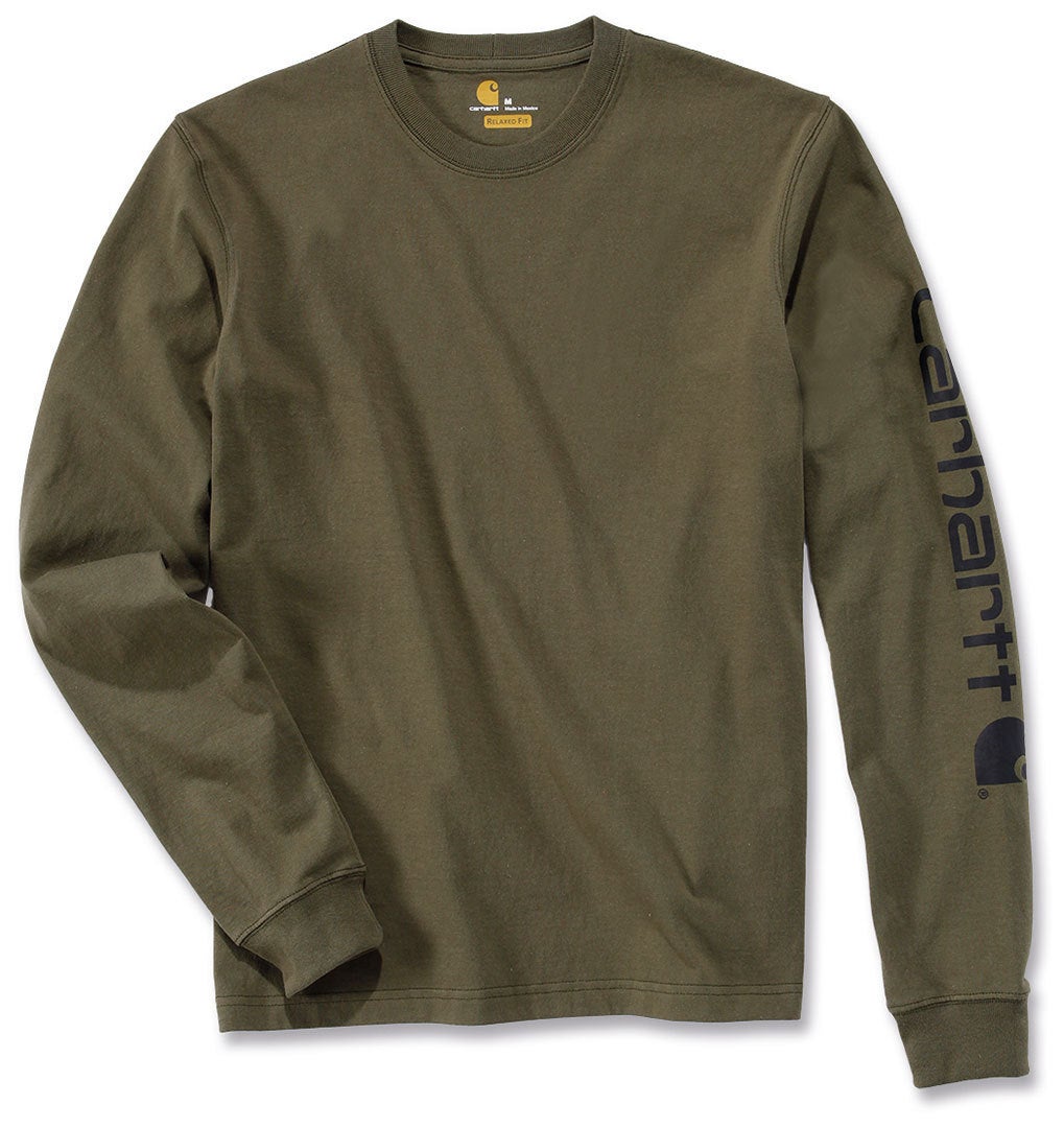 Carhartt Logo 롱슬리브 짙은 녹색 L 그림 1