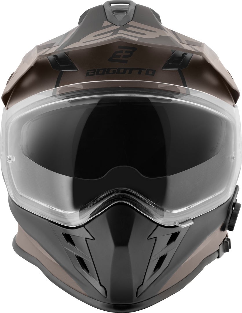 Bogotto H331 BT Tour EVO Bluetooth Enduro Helmet black matt/brown S Figure 8