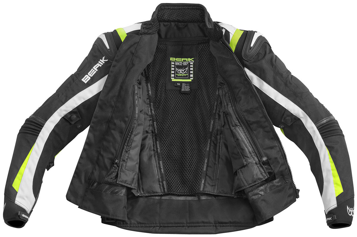 Berik Endurance Waterproof Motorcycle Textile Jacket black/white/yellow 60 Figure 4