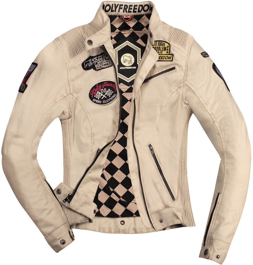 HolyFreedom Quattro Waxed Dames Motorfiets Textiel Jas Wit S Figuur 2