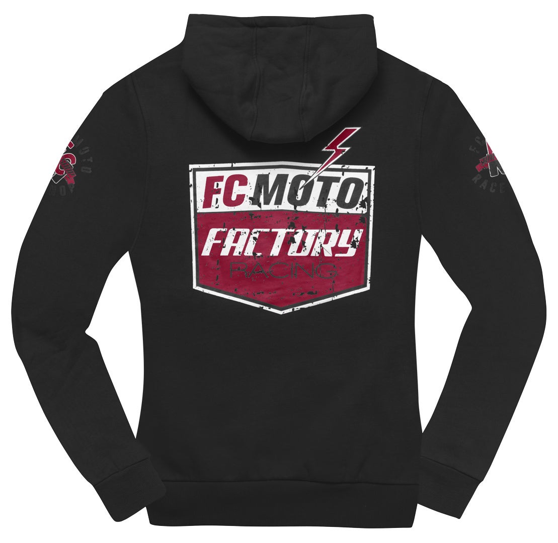FC-Moto Effortless Damer Zip Hættetrøje sort/rød M Figur 2