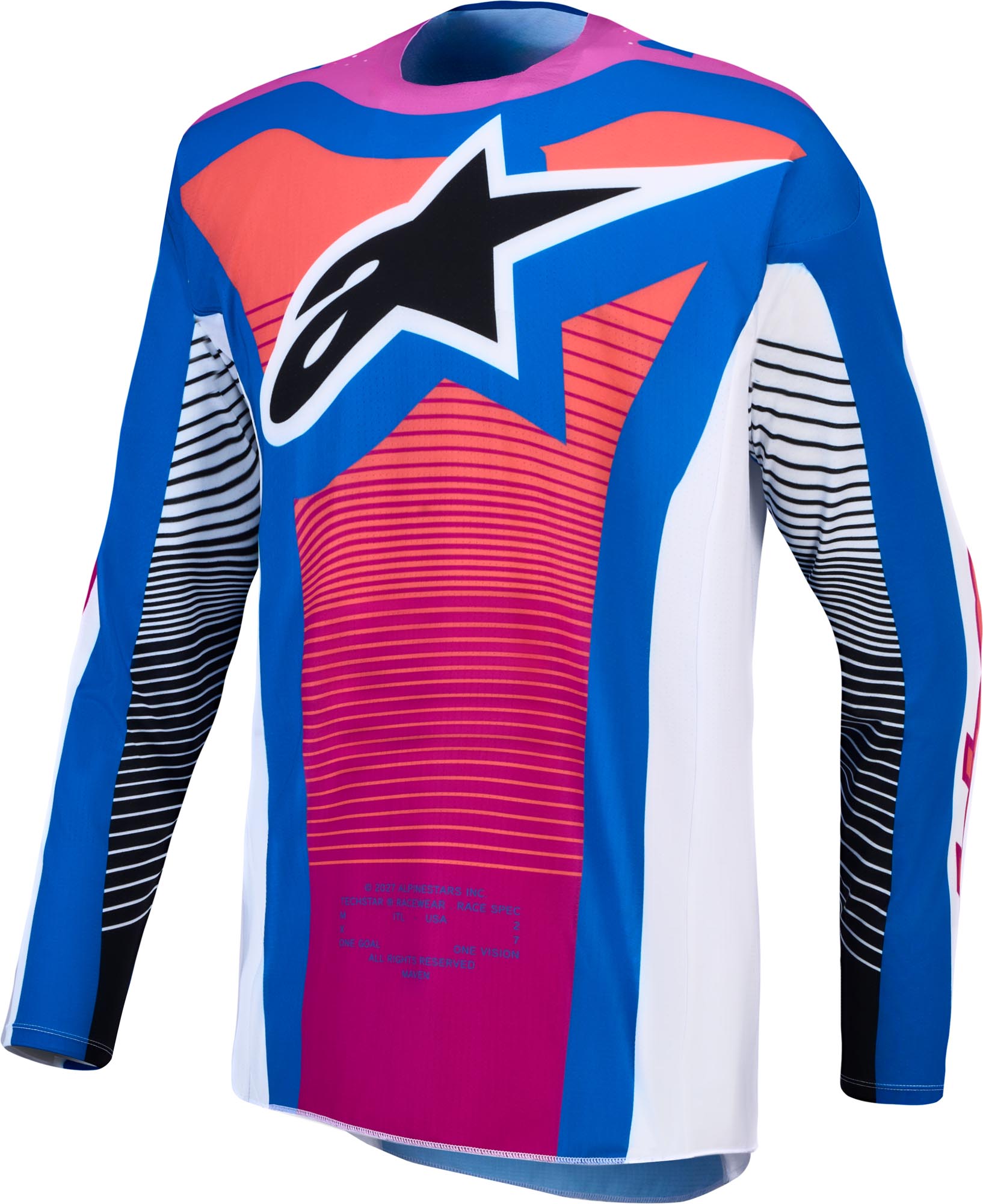 Alpinestars Techstar Maven Motokrosový dres čierna/biela/modrá/červená S Obrázok 1