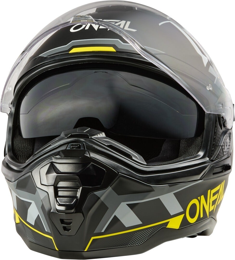 Oneal D-SRS Square V.25 Motocross hjelm sort mat/grå/neon-gul 2XL Figur 7