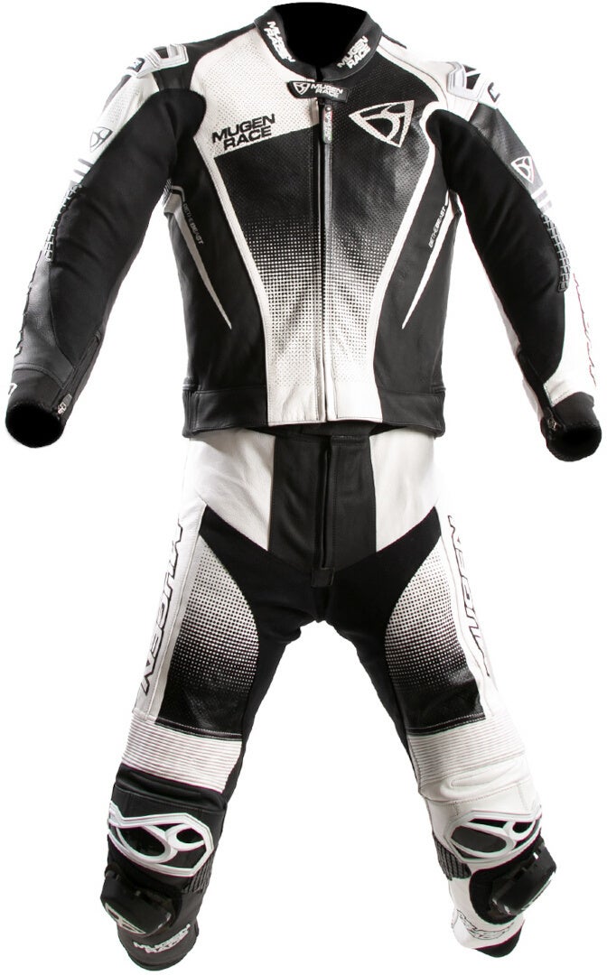 MUGENRACE Sidegun perforated Two Piece Motorcycle Leather Suit-image-791338523
