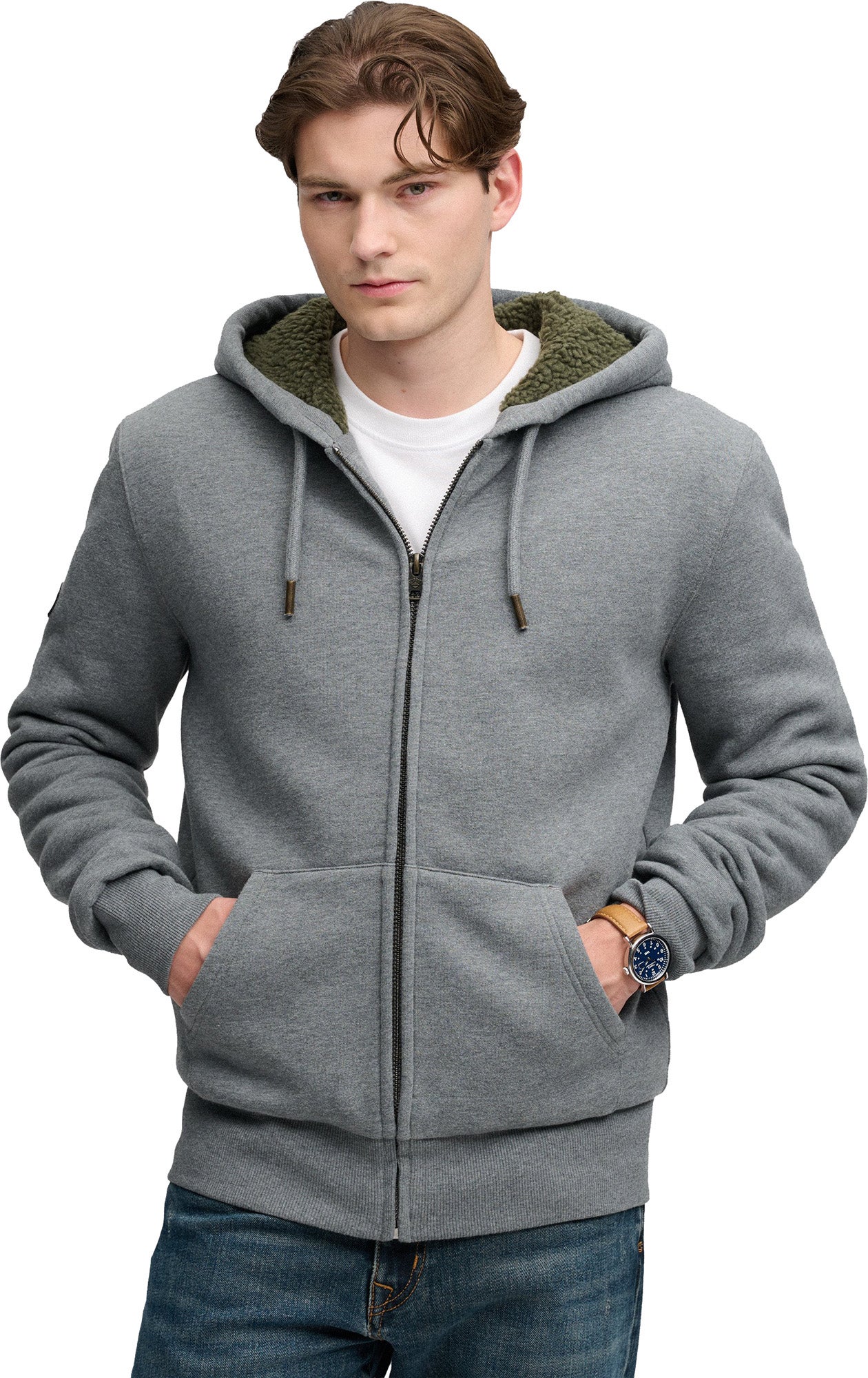Superdry & Co Zip Hoodie siva S Slika 7