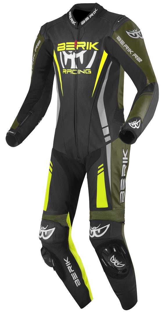 Berik Absolute GP One Piece Motorcycle Leather Suit black/fluo-yellow/green 60 Figure 1