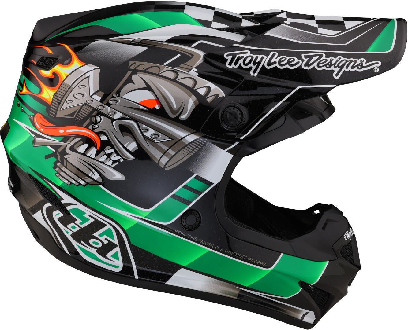 Troy Lee Designs SE4 Polyacrylite Carb MIPS Motocross hjelm sort/grøn/sølv M (57/58) Figur 5