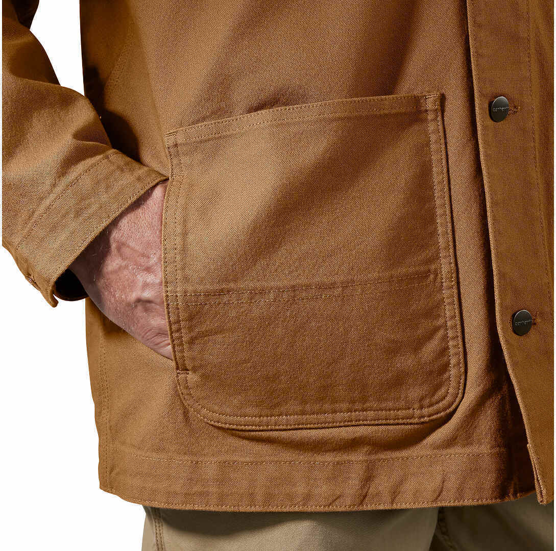 Side view of Carhartt Loose Fit Firm Duck Chore Coat