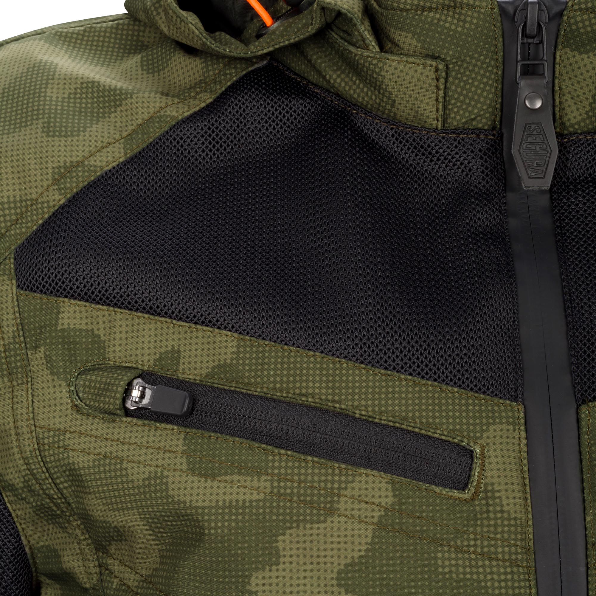 Segura Natcho Vented Softshell Mesh Blouson textile de moto Camouflage/Vert 4XL Figure 6