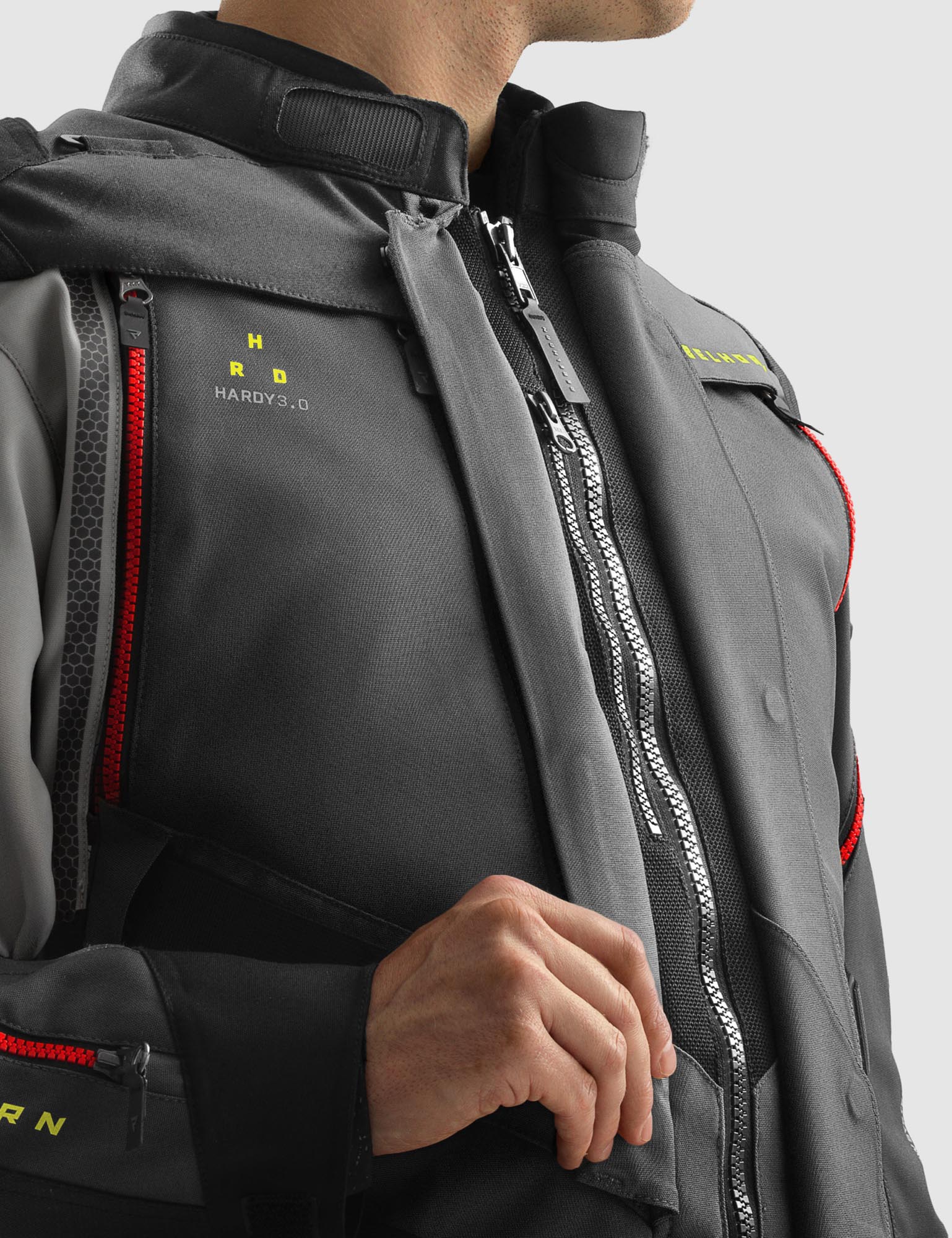 Rebelhorn Hardy 3.0 waterproof Motorcycle Textile Jacket dark grey/black/yellow 4XL Figure 5