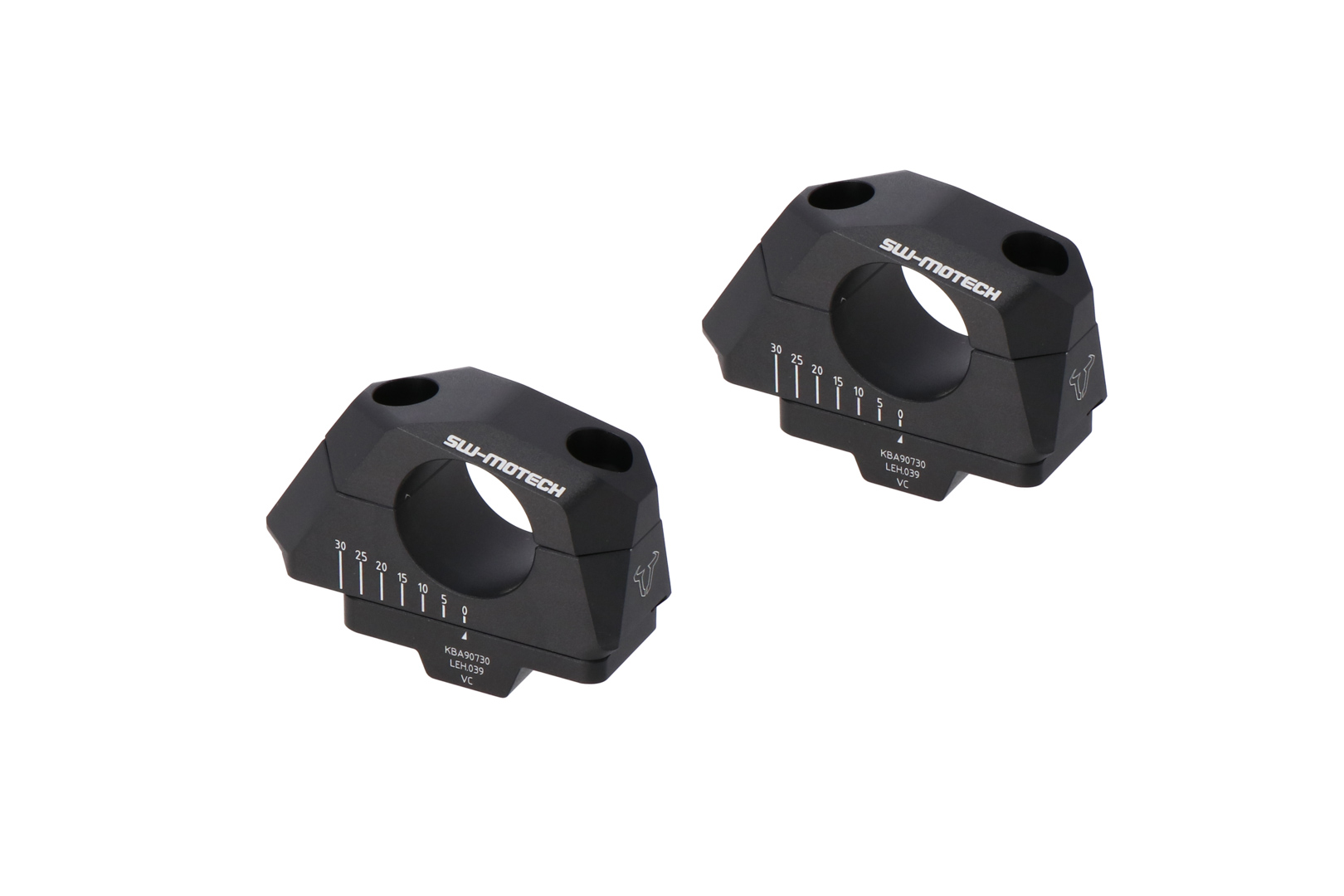 Variabilă spate cu bară SW-Motech pentru ghidon Ø32 - H=32mm. Spate 5/10/15/20/25/30 mm. Negru. Figura 1