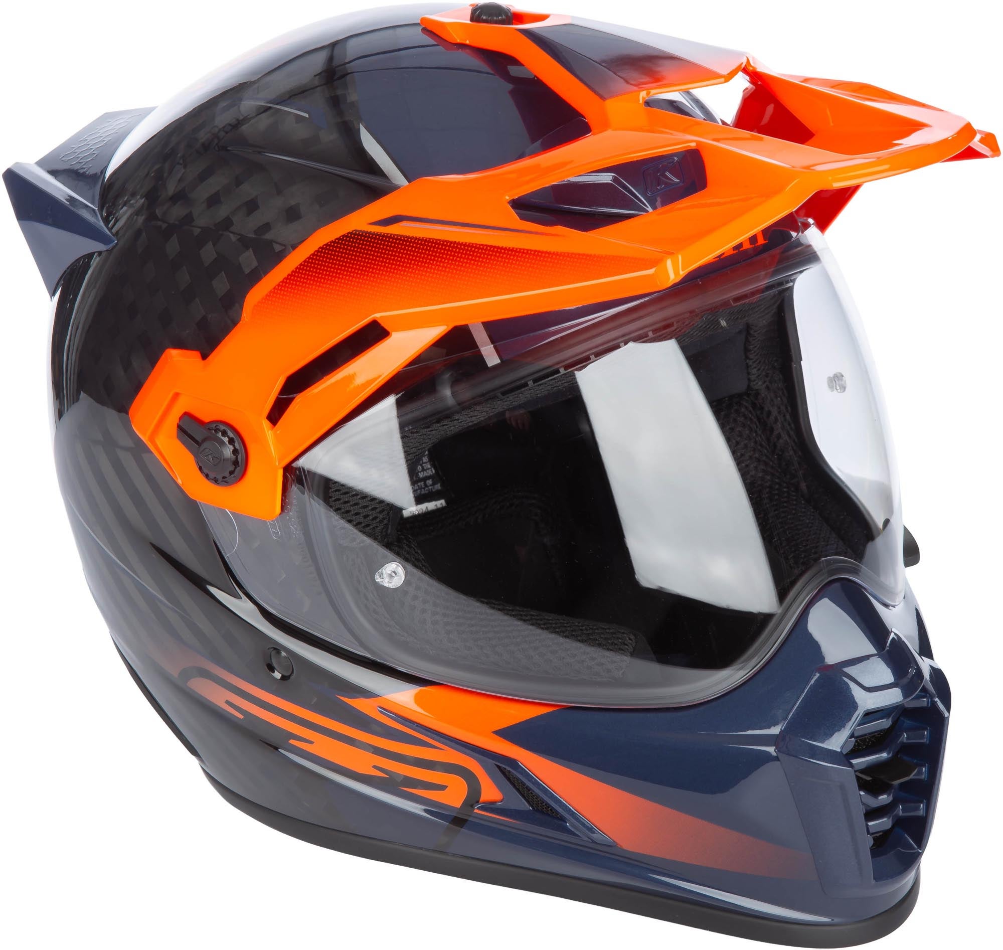 Klim Krios Pro Echo Carbon Enduro-hjelm sort/orange XS (53/54) Figur 3
