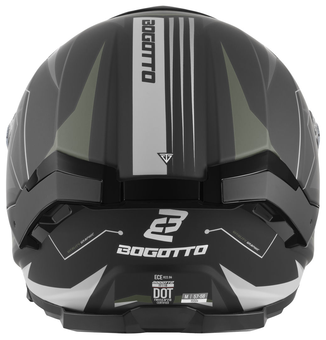 Bogotto FF118 Vilial Cască Negru mat/verde XS Figura 4