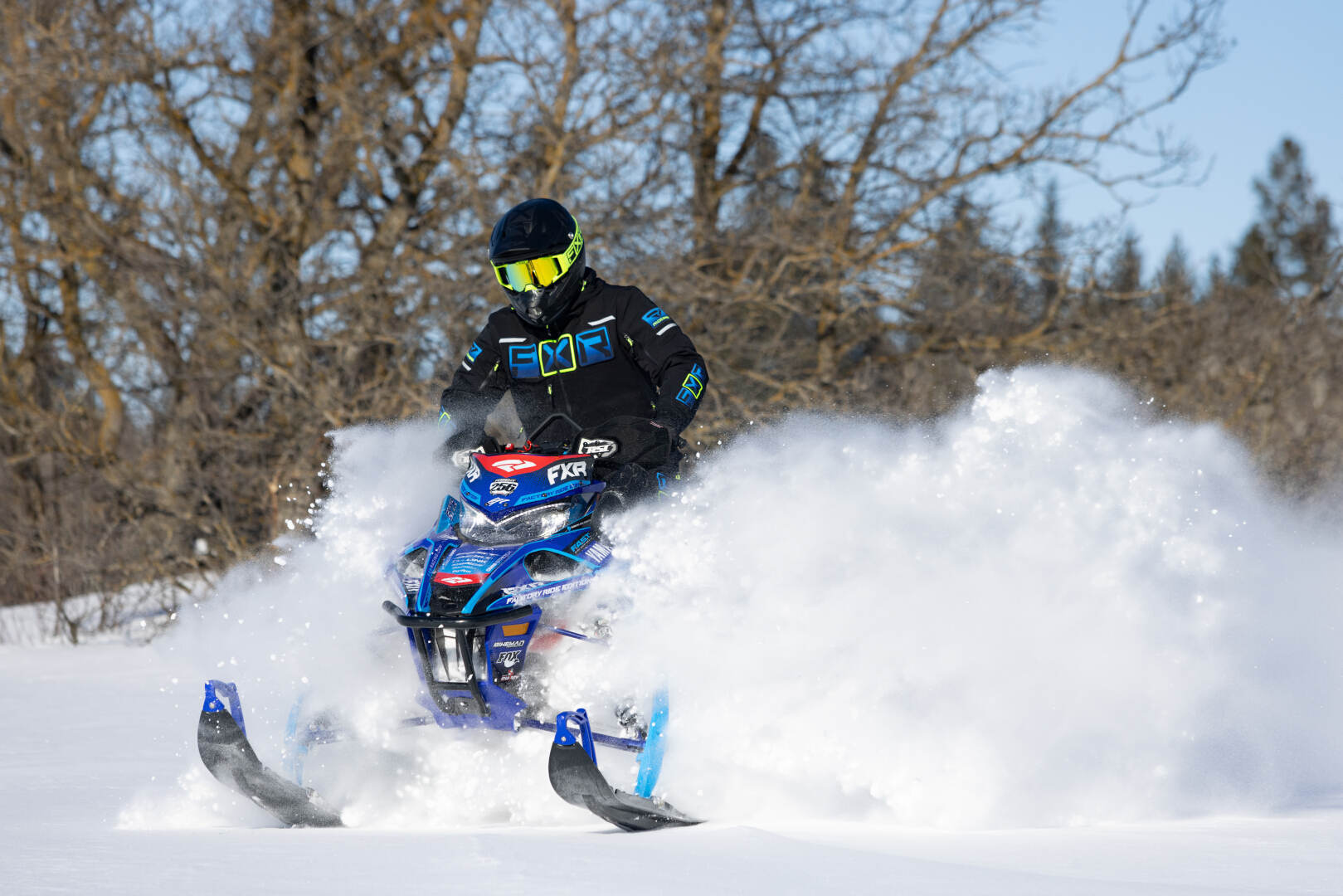FXR Maverick F.A.S.T. Insulated Eendelig sneeuwscooterpak zwart/blauw/geel M Figuur 3