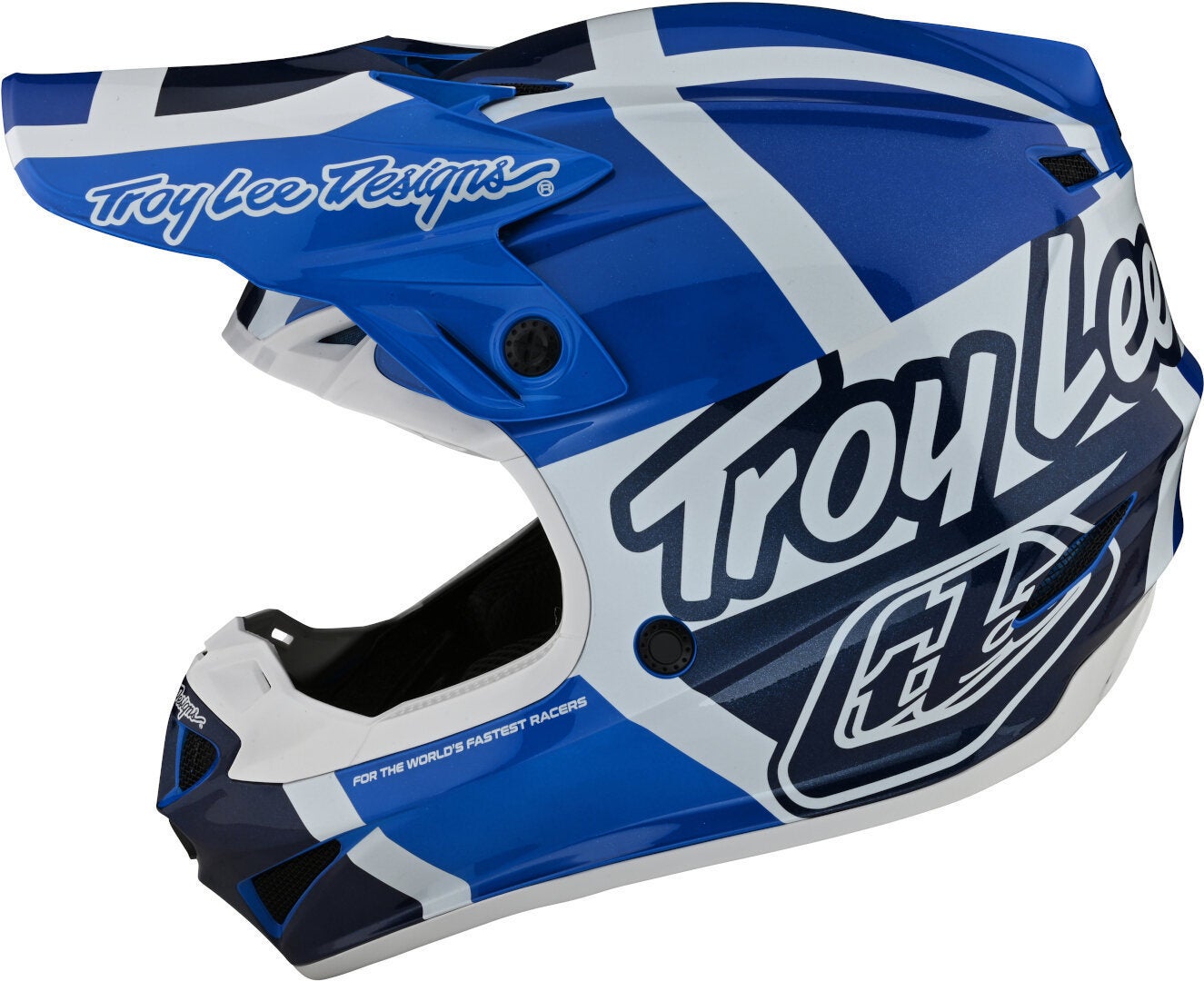 Troy Lee Designs SE4 Polyacrylite MIPS Quattro Casco Motocross blu/bianco S (55/56) Figura 8