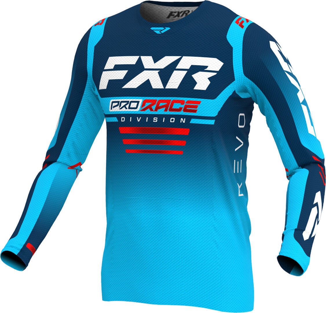 FXR Revo 2024 Motocross Jersey dunkelblau/hellblau/rot S Abbildung 1