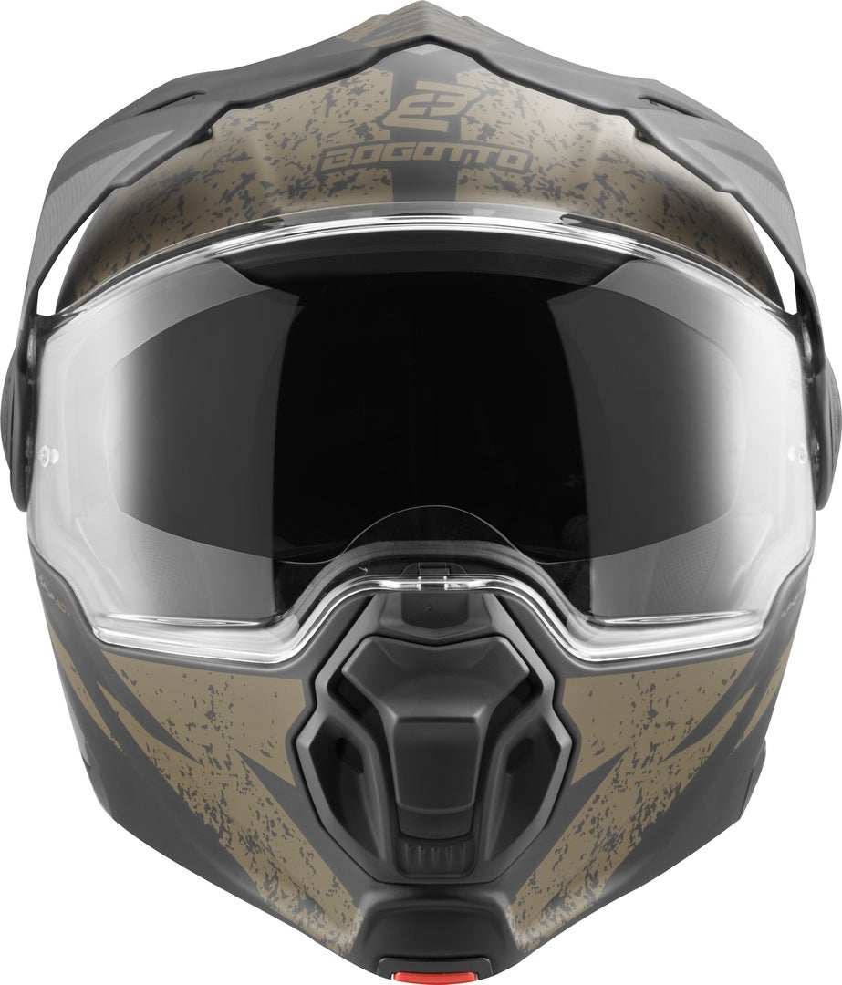 Bogotto FG-102 Safari Fiberglas enduro preklopna kaciga crna mat/siva/smeđa 2XL Slika 5