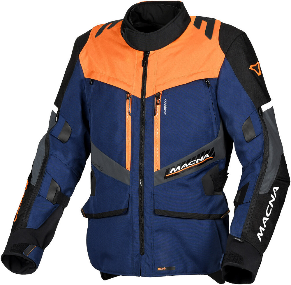 Macna Domane waterproof Motorcycle Textile Jacket dark blue/orange L Figure 1