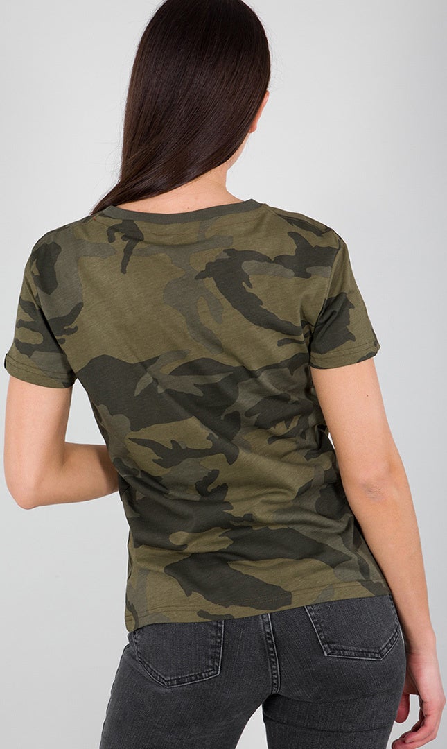 Alpha Industries New Camo Basic Dámská trička Temné maskování M Obrázek 2