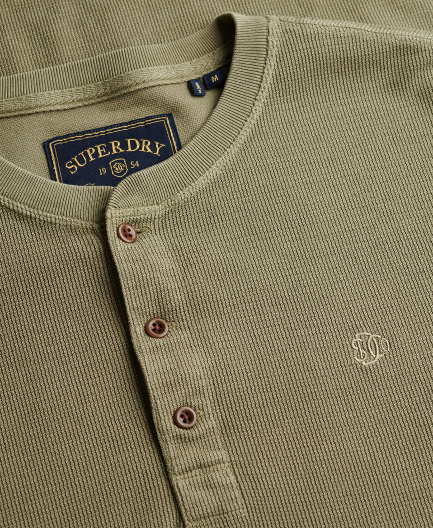 Superdry & Co Waffle Henley Camicia a maniche lunghe Kaki chiaro 2XL Figura 2