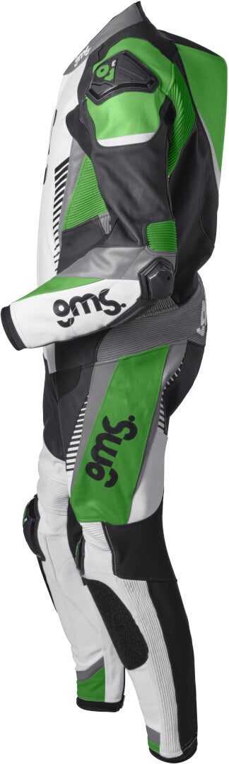 GMS GRC-1 Eendelig motorfiets lederen pak zwart/wit/groen 56 Figuur 2