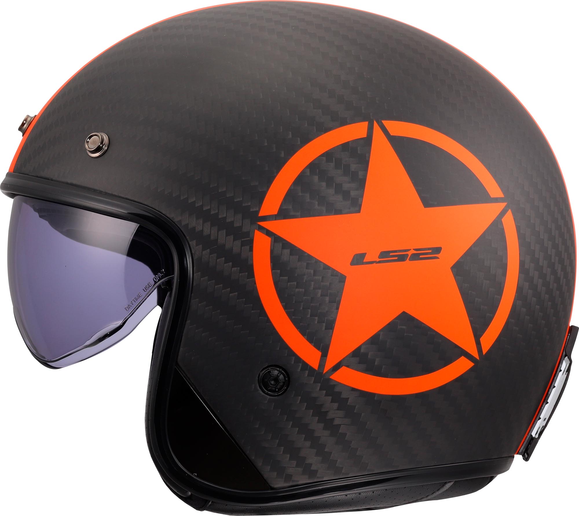 LS2 OF601 Bob II Carbon Star Jethelm orange M (57/58) Abbildung 2