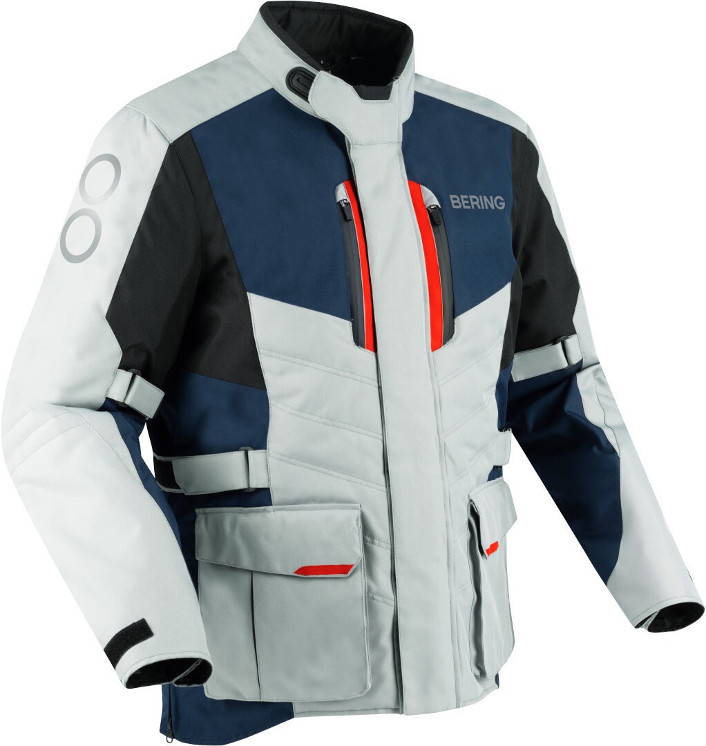 Bering Siberia waterproof Motorcycle Textile Jacket grey/blue/red XL Figure 1