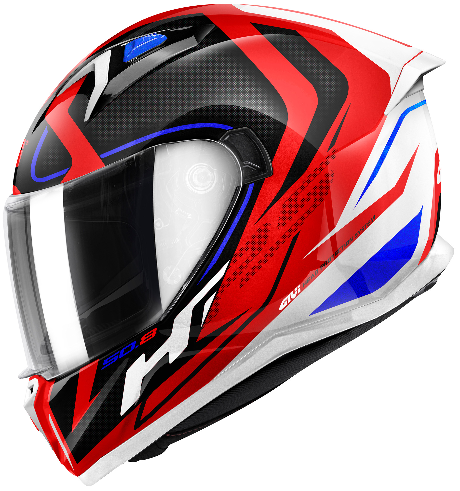 GIVI 50.8 Brave Cască Alb/Roșu/Negru S Figura 1
