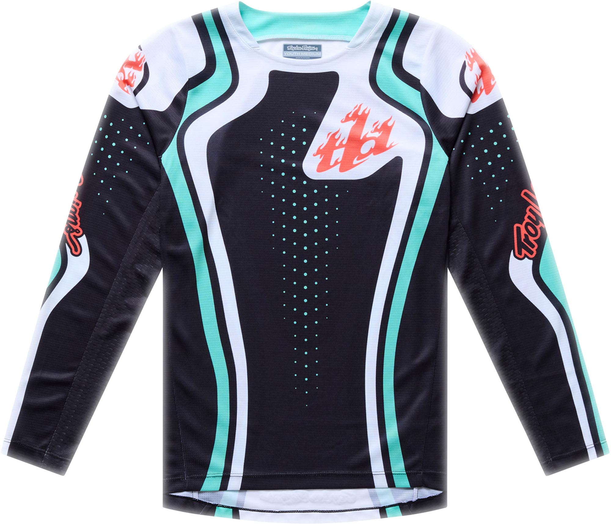 Troy Lee Designs GP Pro Roller Jugend Motocross Jersey schwarz/türkis L Abbildung 1