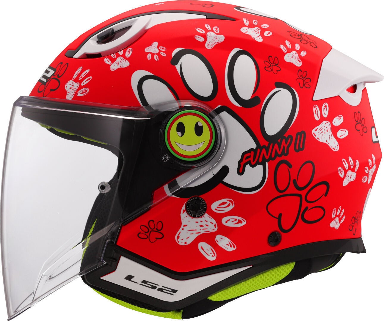 LS2 OF622 Funny II Paws Cască cu reacție pentru copii Red Matt Y/M (49/50) Figura 2