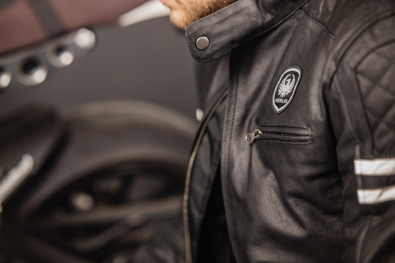 Merlin Hixon Heritage Motorcycle Leather Jacket black L Figure 8