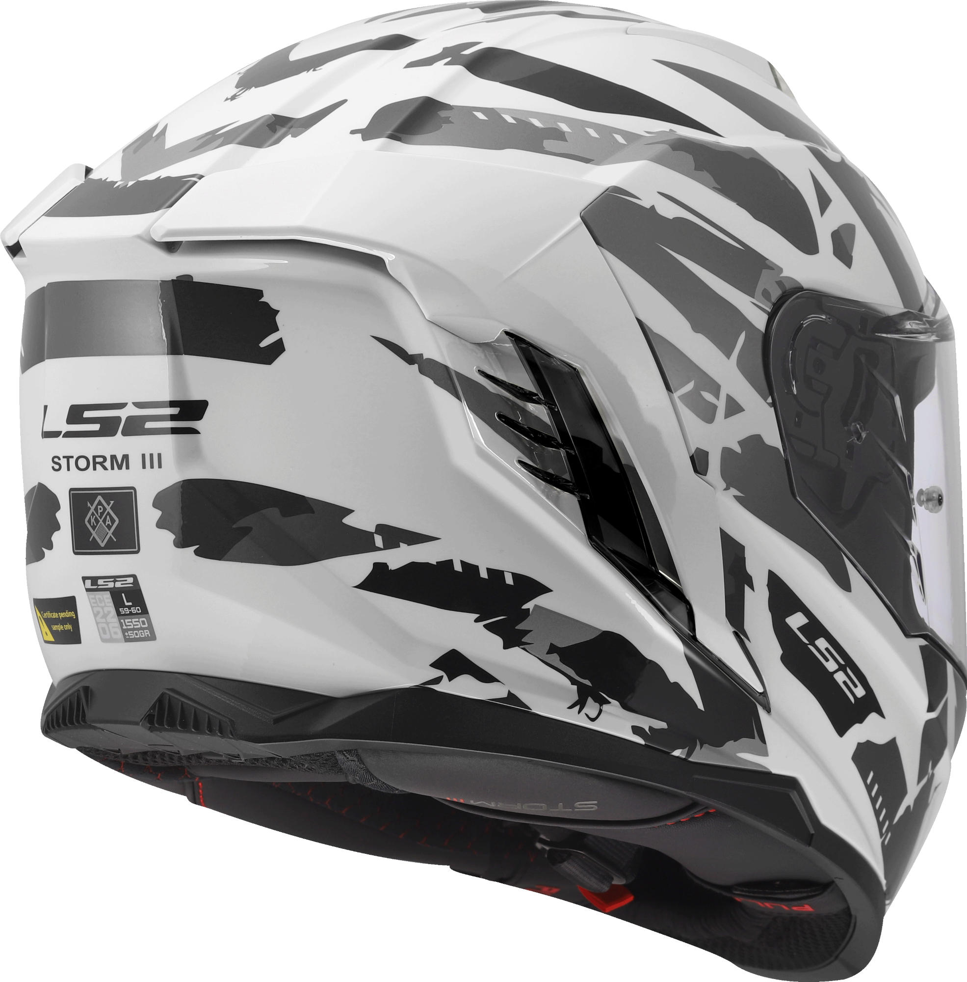 LS2 FF818 Storm III Kaos Helmet white/grey L (59/60) Figure 6