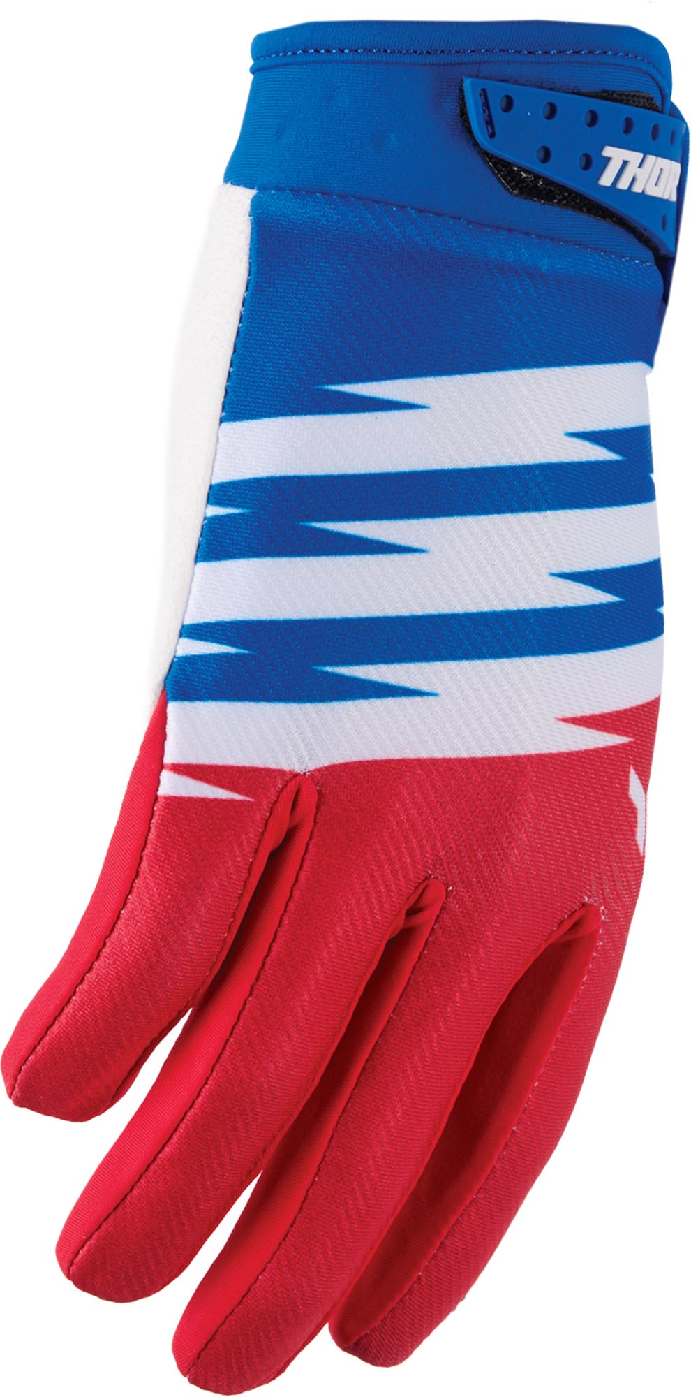 Thor Launchmode Shockie Jugend Motocross Handschuhe blau/weiß/rot 2XS Abbildung 3