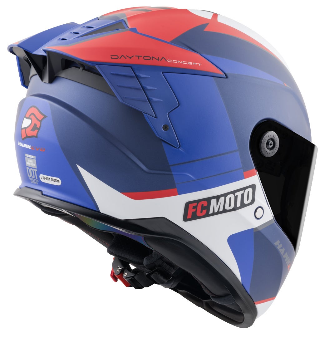 FC-Moto Hawk EVO-X Casco nero opaco/rosso/blu/bianco S Figura 3
