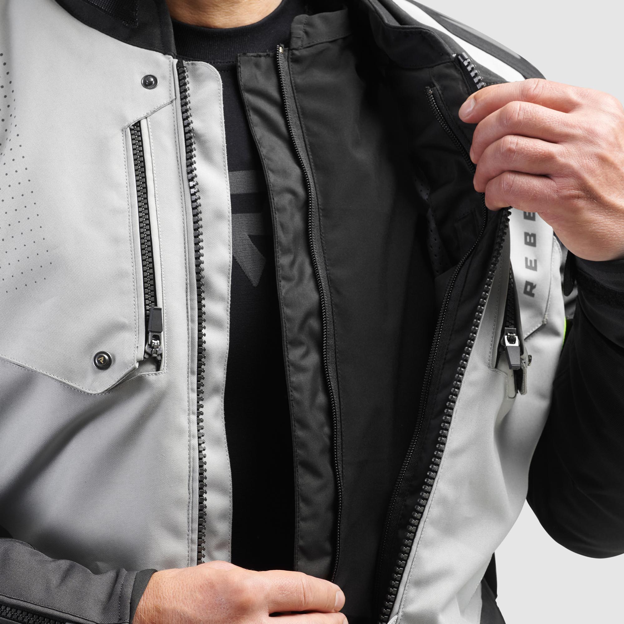 Rebelhorn Hiker 4 waterproof Motorcycle Textile Jacket black/grey/yellow S Figure 13