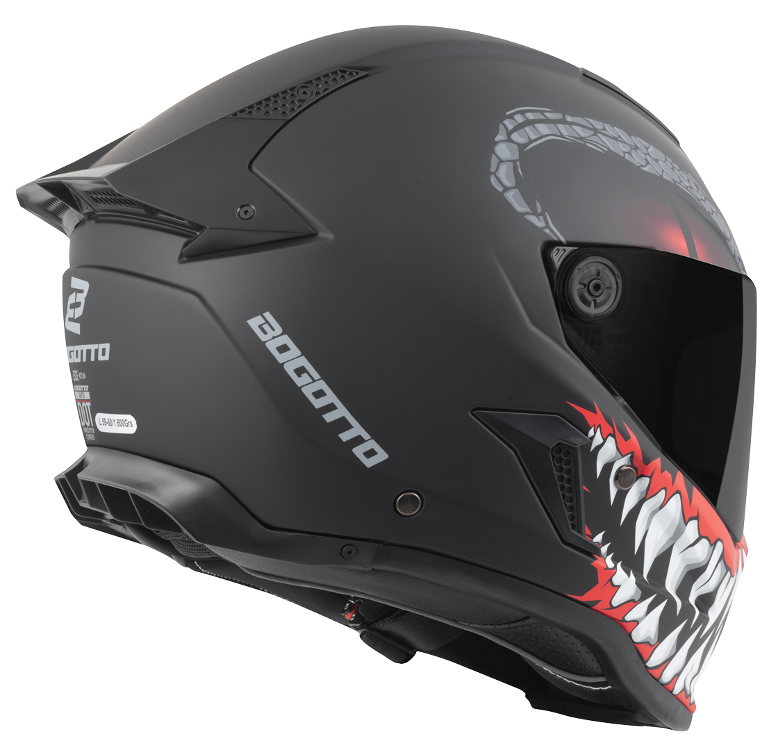 Bogotto Rapto Reptile Cască Negru/roșu mat XL Figura 4