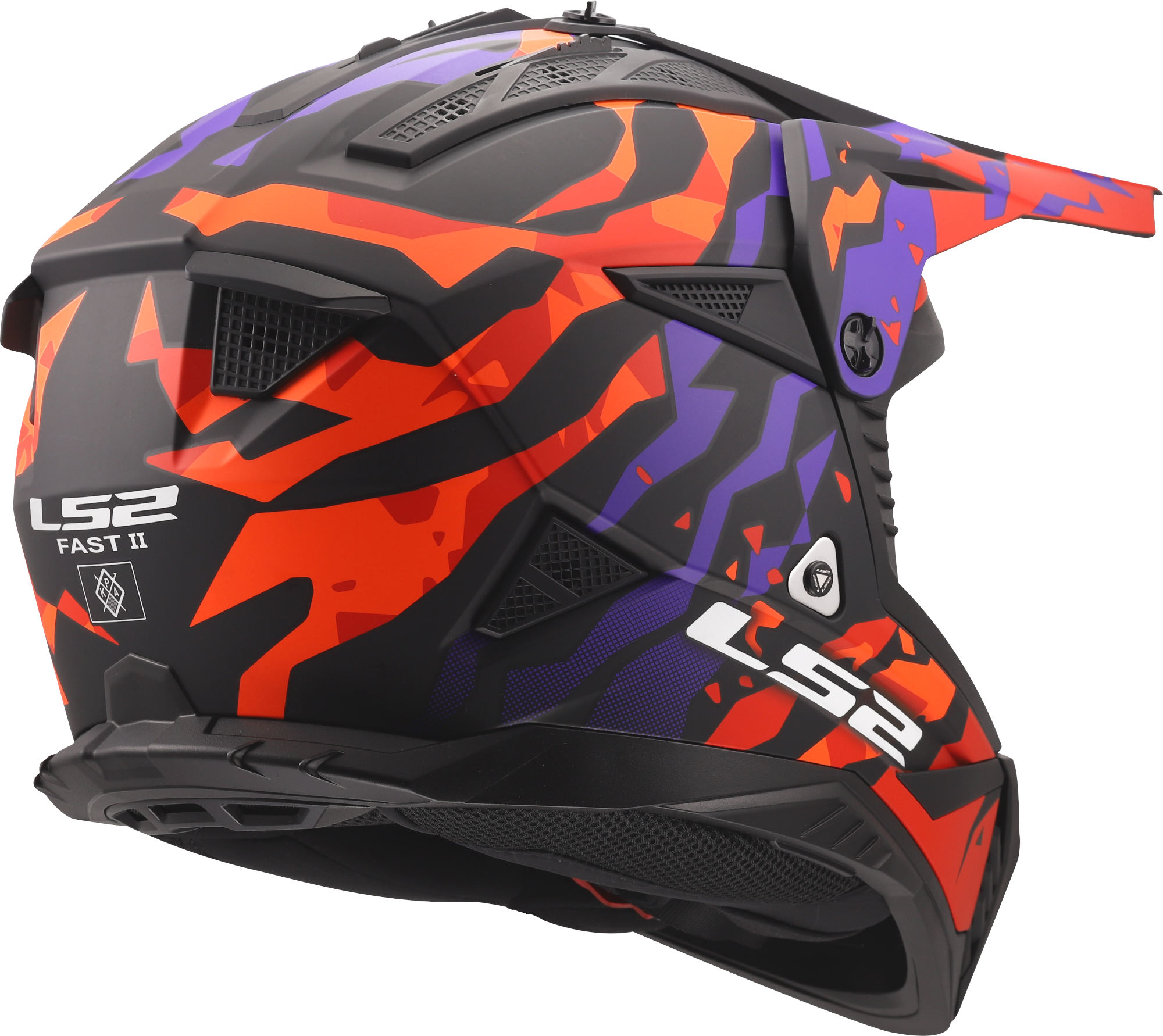 LS2 MX708 Fast II Grotesk Casco da motocross viola S (55/56) Figura 5