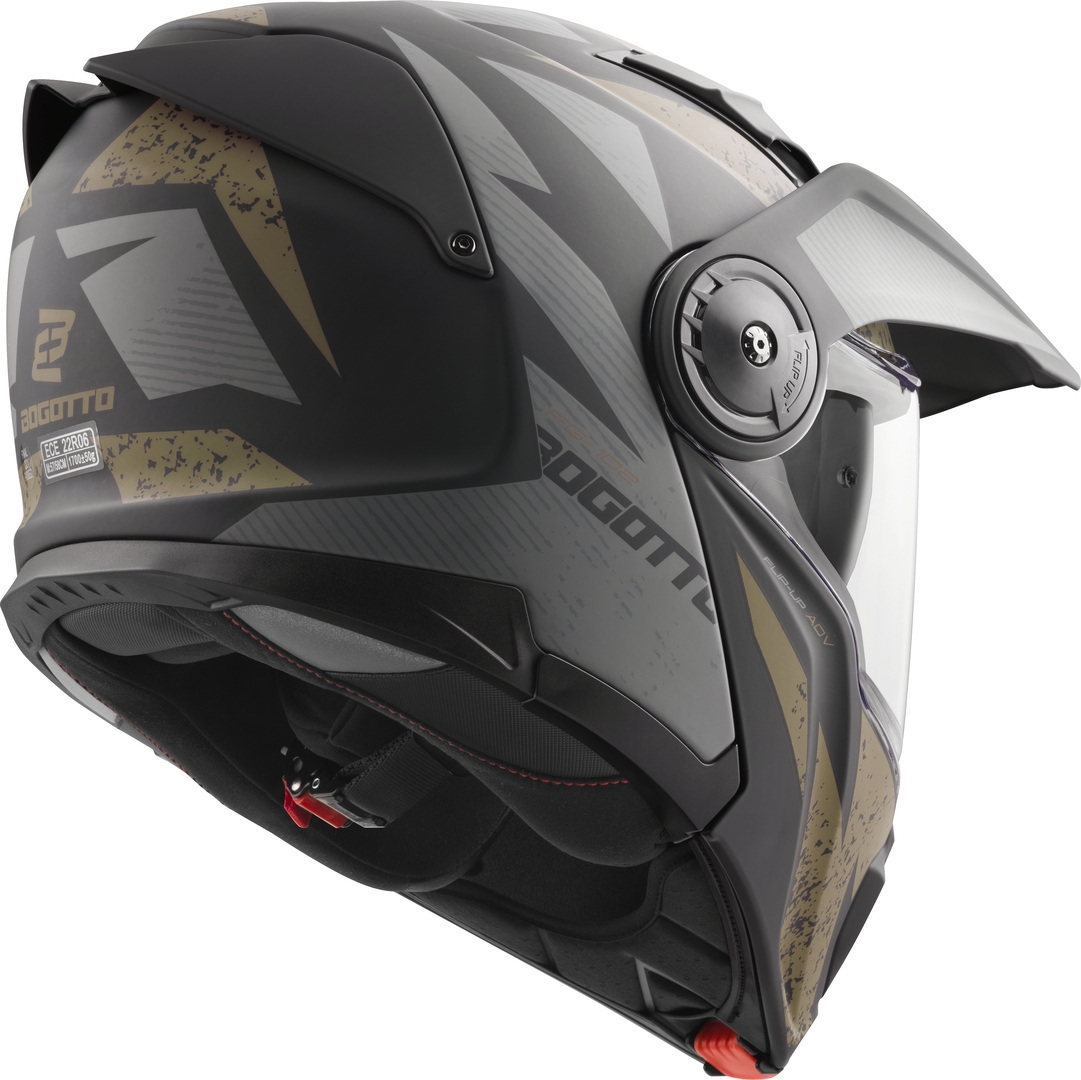 Bogotto FG-102 Safari Cască Enduro din fibră de sticlă Negru mat/gri/maro S Figura 4