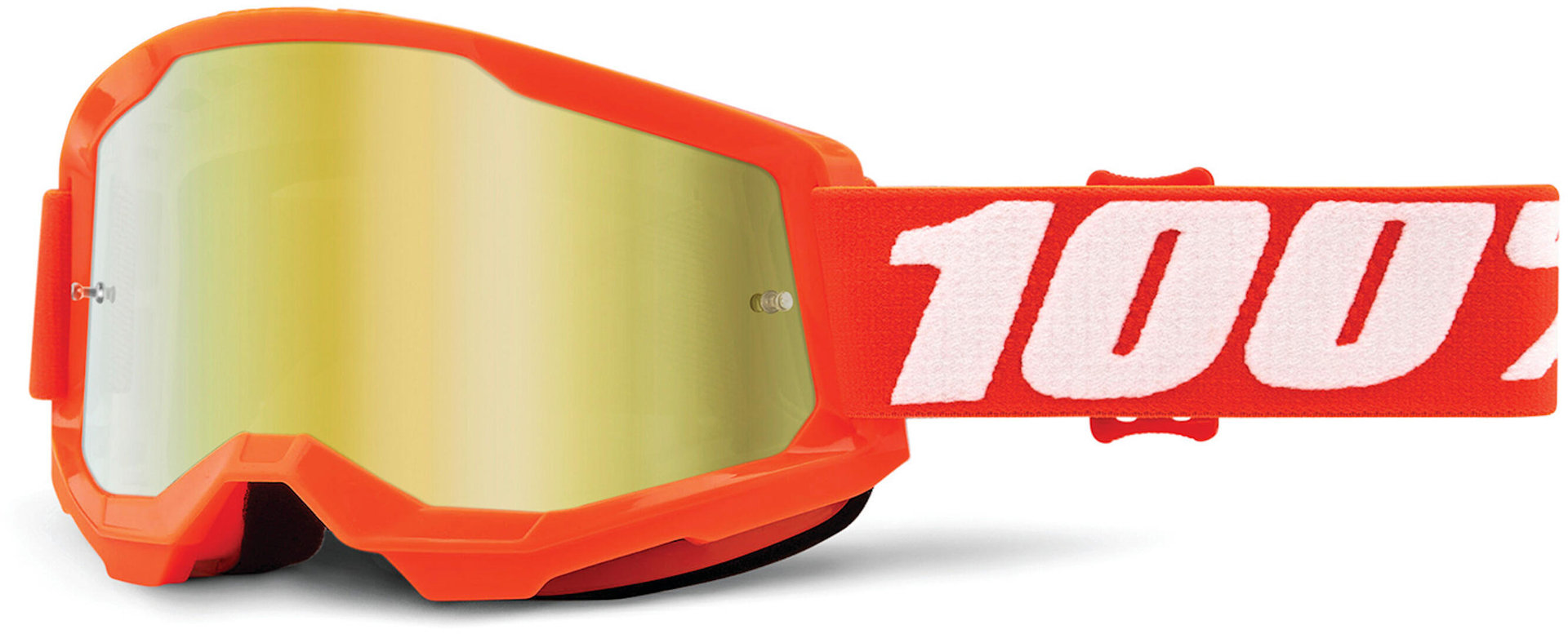 100% Strata 2 Chrome Ochelari de motocross portocaliu/alb Figura 1