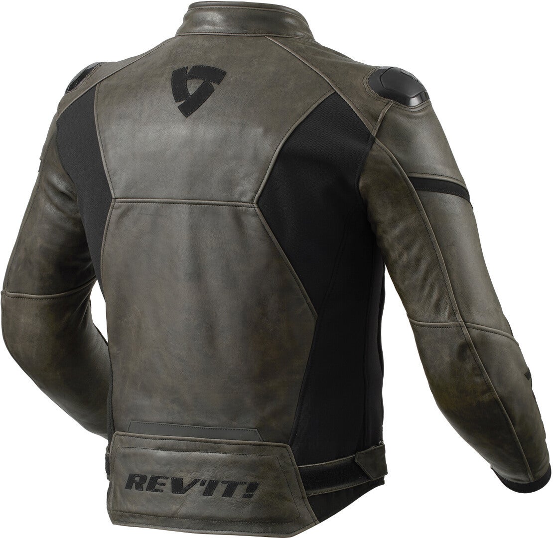 Revit Parallax Motorcycle Leather Jacket dark green/black 52 Figure 2