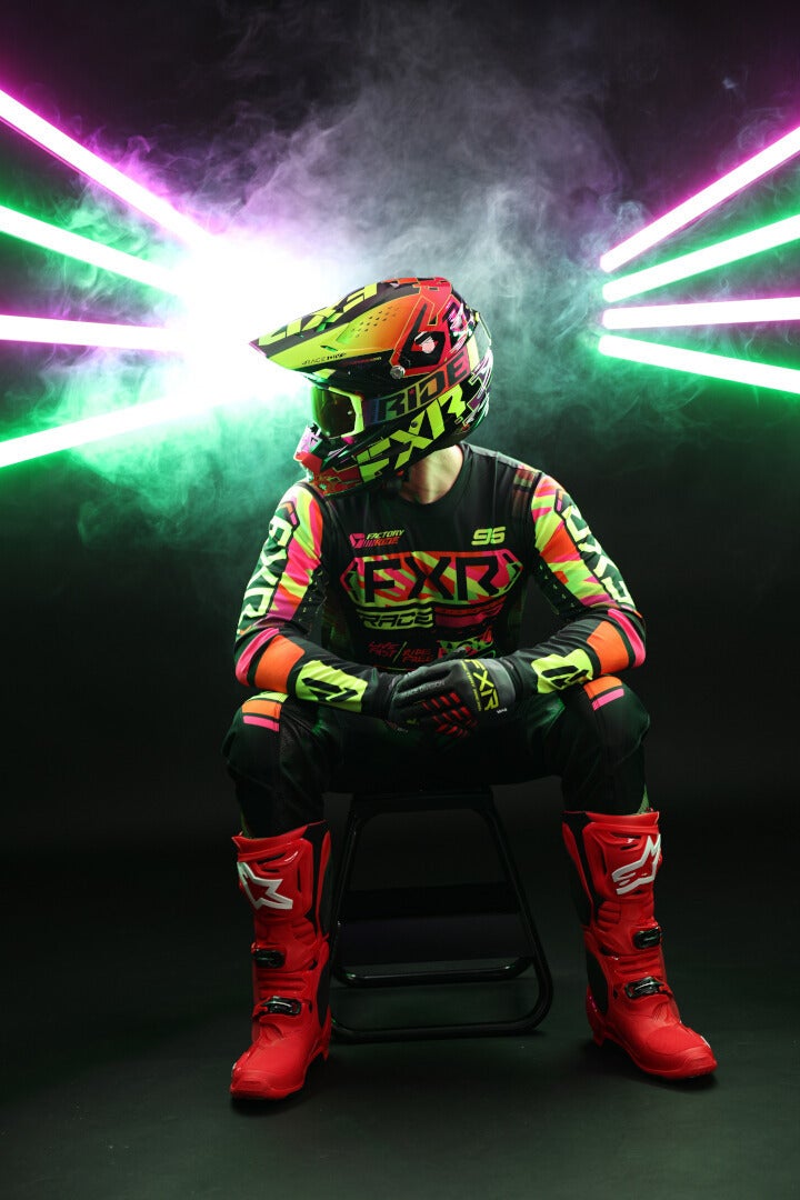 FXR Podium 2025 Motocross bukser sort/gul/grøn 38 Figur 3