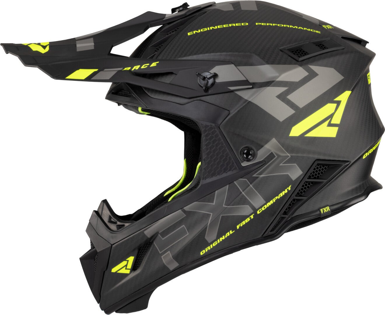 FXR Helium Carbon 2023 Motocross hjelm sort/grå/gul L (59/60) Figur 2