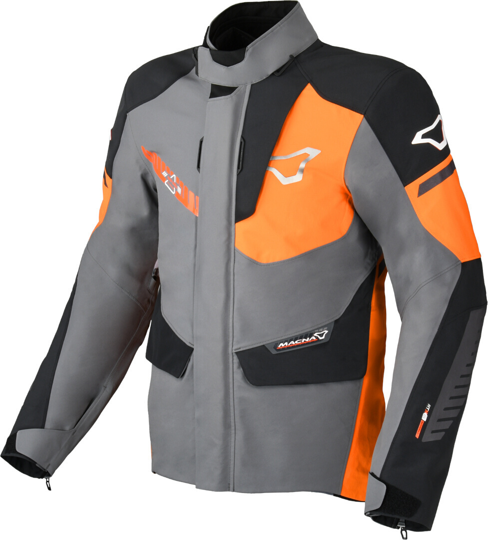 Macna Synchrone wasserdichte Motorrad Textiljacke grau/orange XXL Abbildung 1