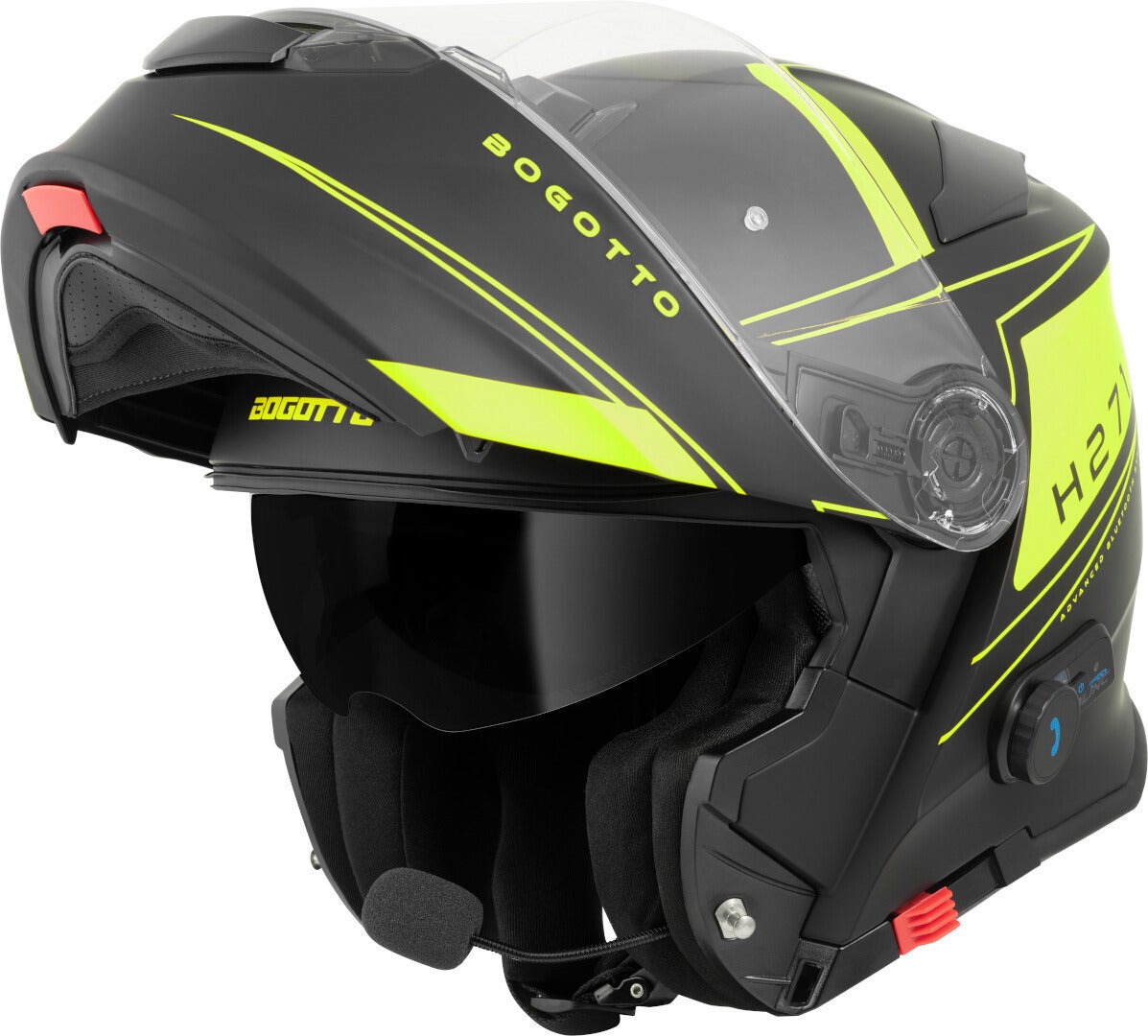Bogotto H271 BT Taog Bluetooth Casco nero opaco/giallo L Figura 1