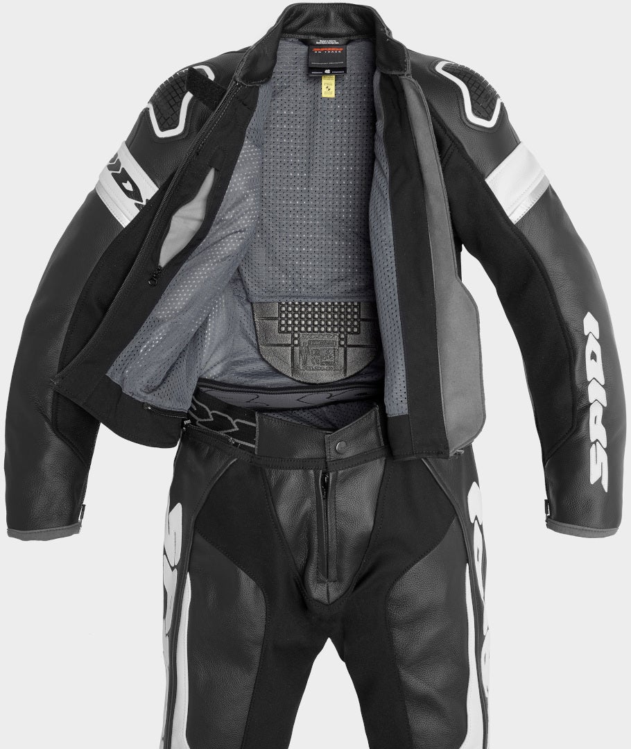 Spidi Laser Touring Deux pièces dames costume en cuir de moto Noir/Blanc 42 Figure 4